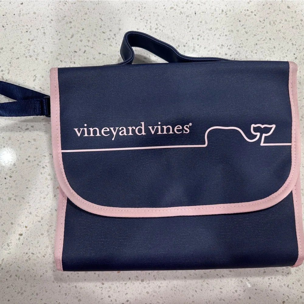 Vineyard Vines Navy and Pink Kids Accessory Bag